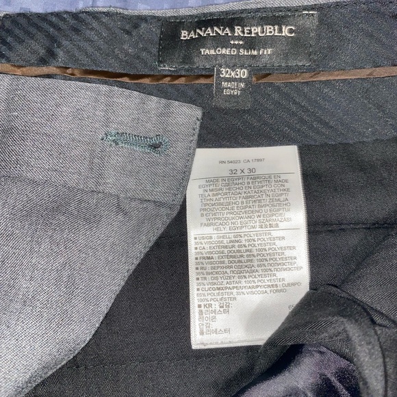 Banana Republic Dress Pants Mens 32x30 Tailored Slim Fit Grey - Picture 3 of 4